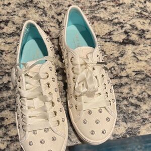 Kate Spade White Studded Sneakers
